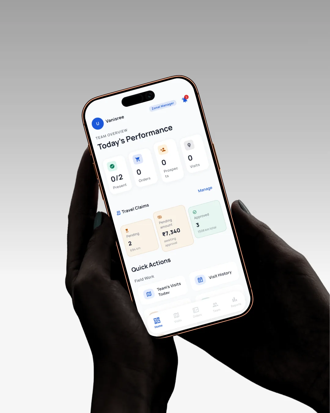 Sales Tracker mobile app for field teams
