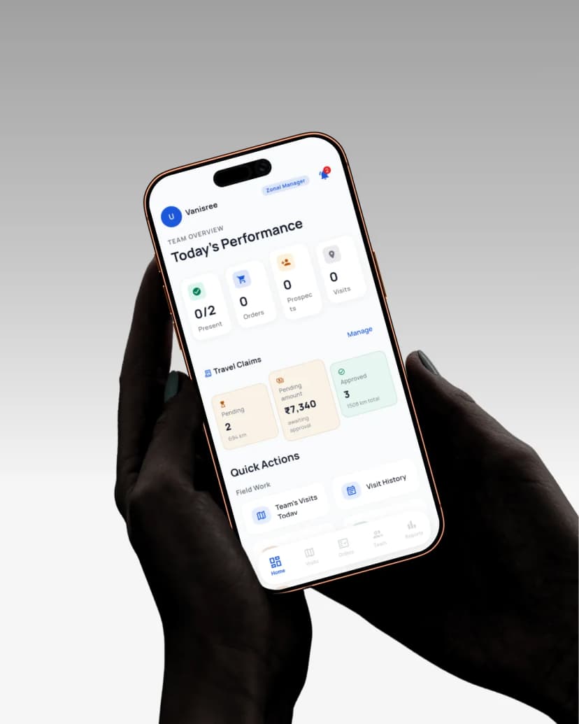 Sales Tracker mobile app for field teams